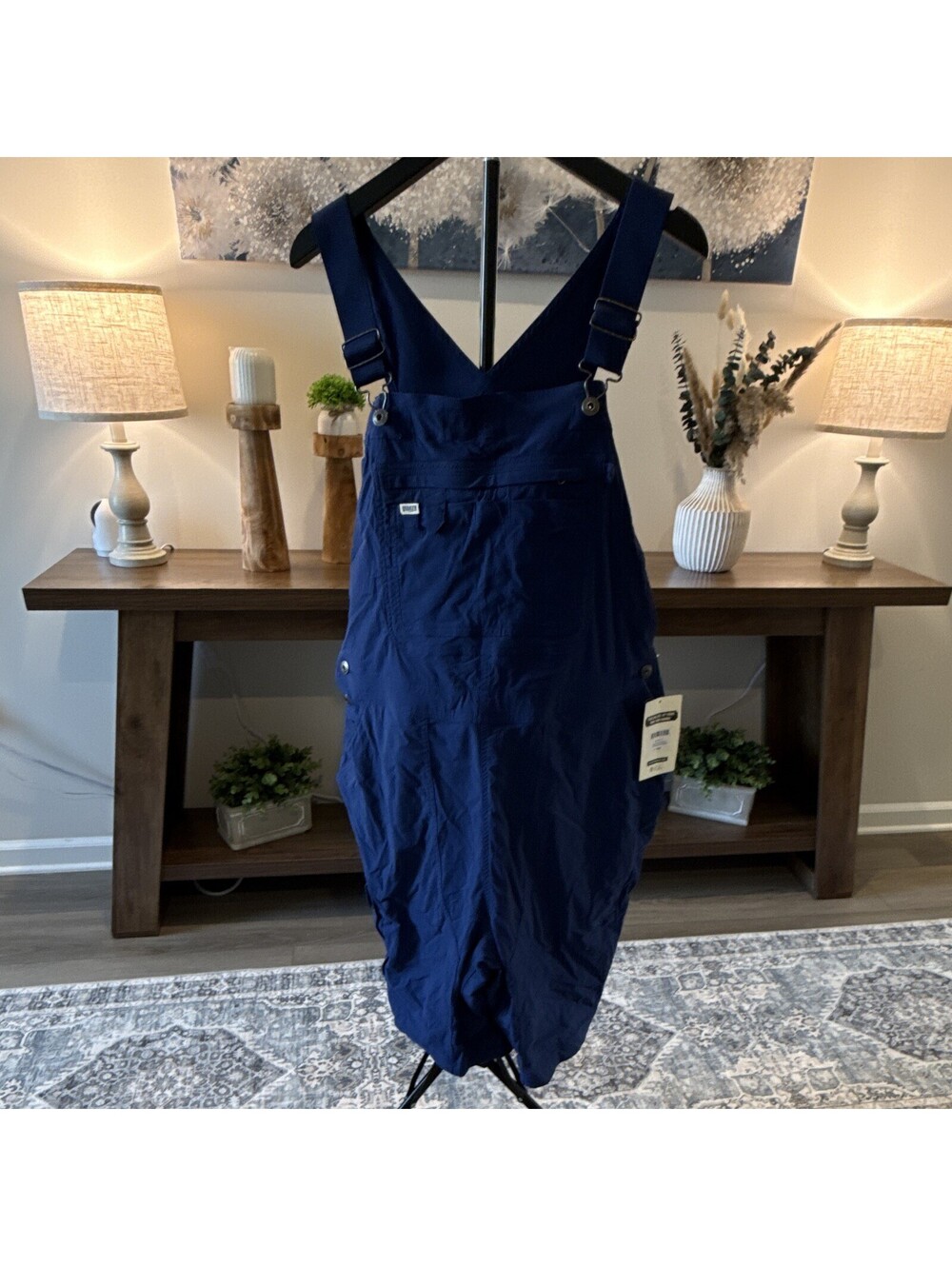 Duluth Trading Co. Women’s Plus Heirloom Gardening Short Overalls 1X Blue 46721